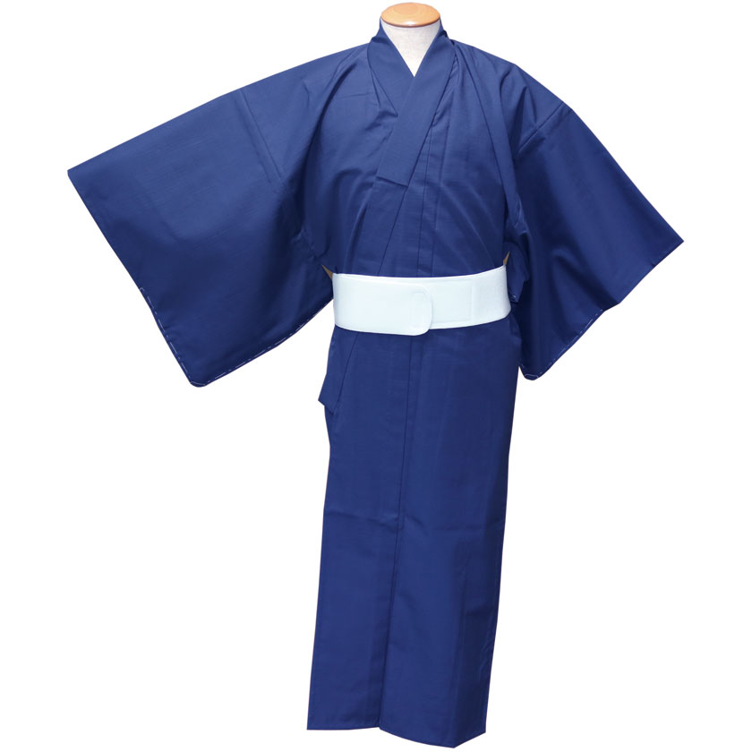 シルクウール紬白衣(色着物)