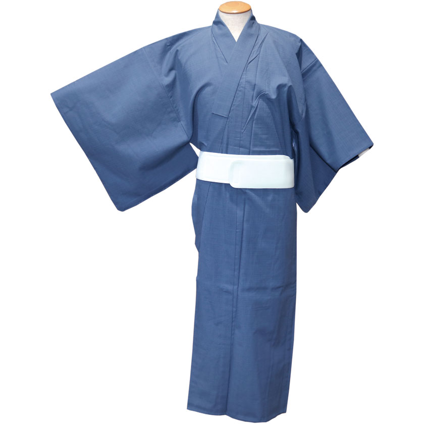 シルクウール紬白衣(色着物)